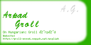 arpad groll business card